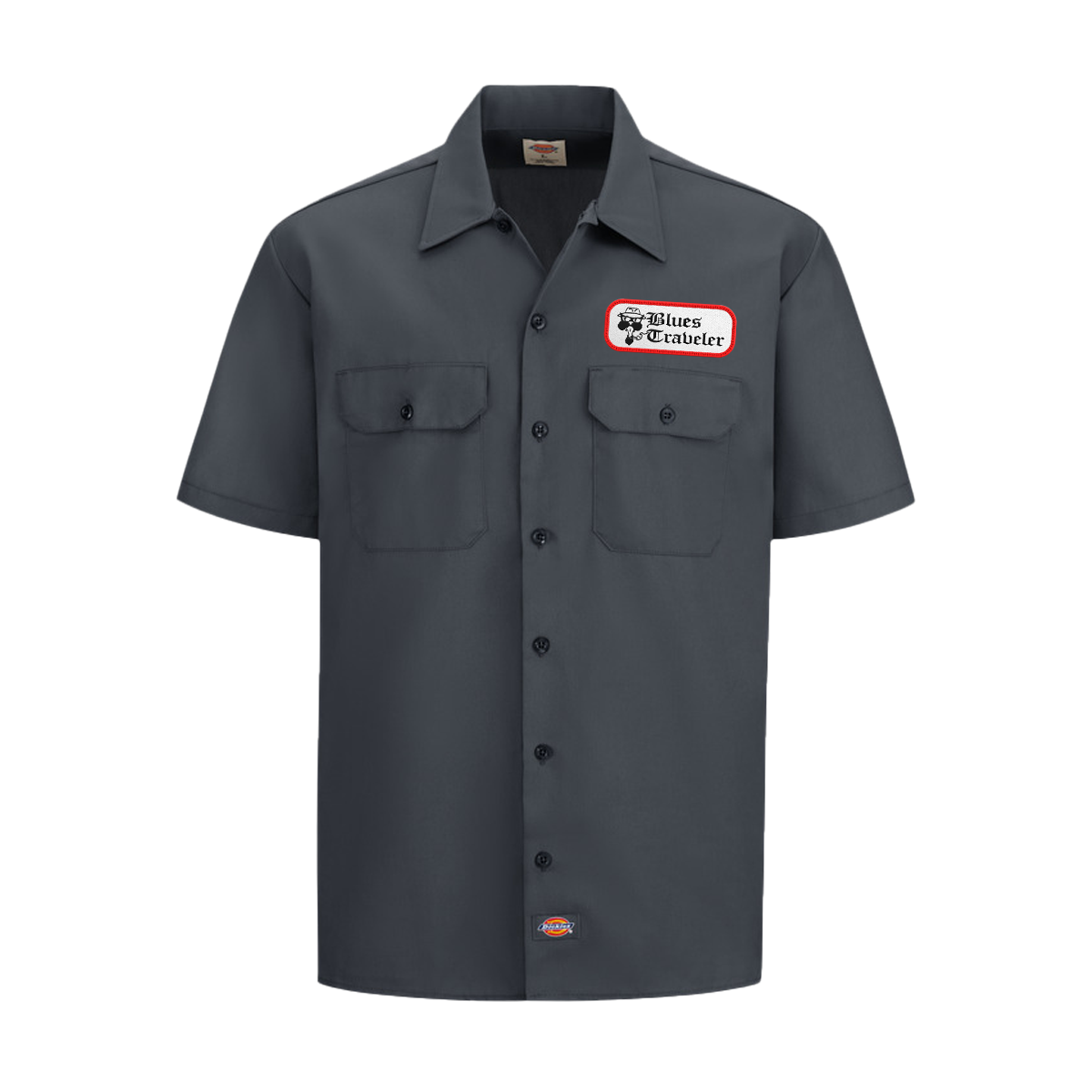Logo Patch Dickies Short Sleeve Workshirt (Charcoal)