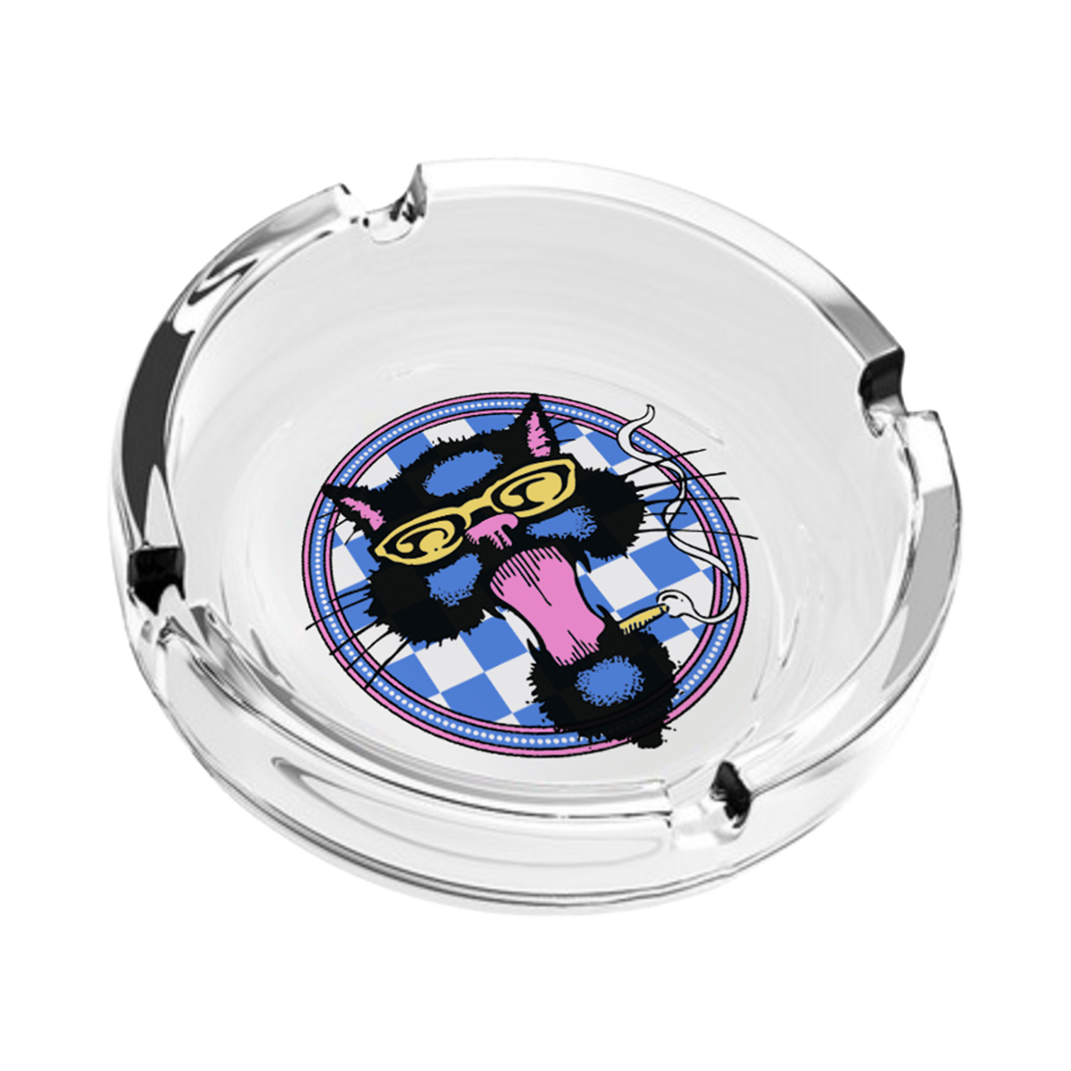 Smokin' Cat Glass Ashtray