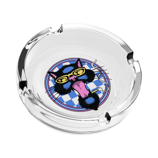 Smokin' Cat Glass Ashtray